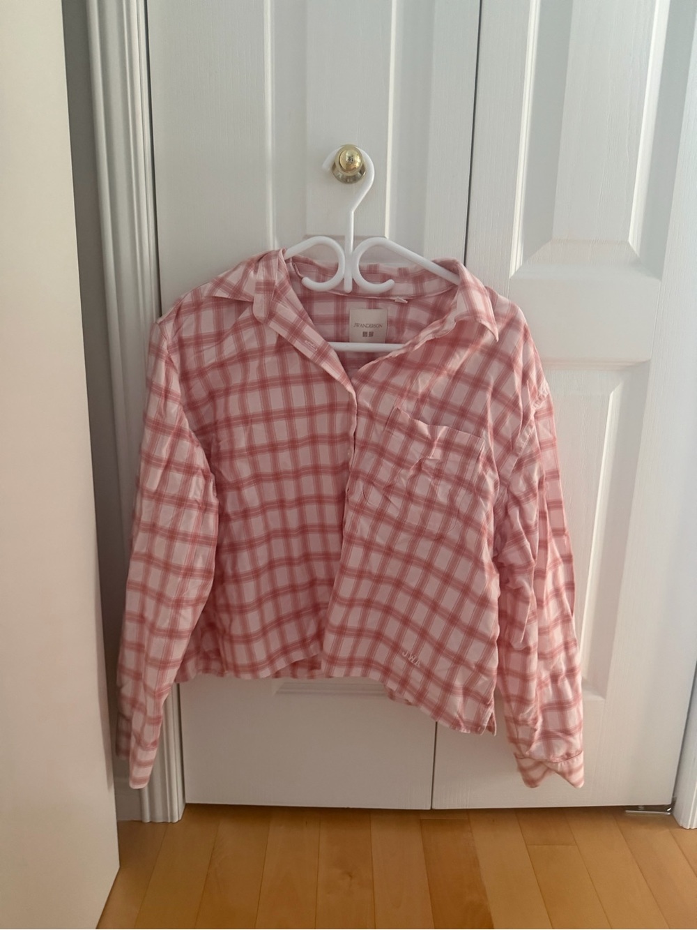 Uniqlo Pink Plaid Button-Down Shirt